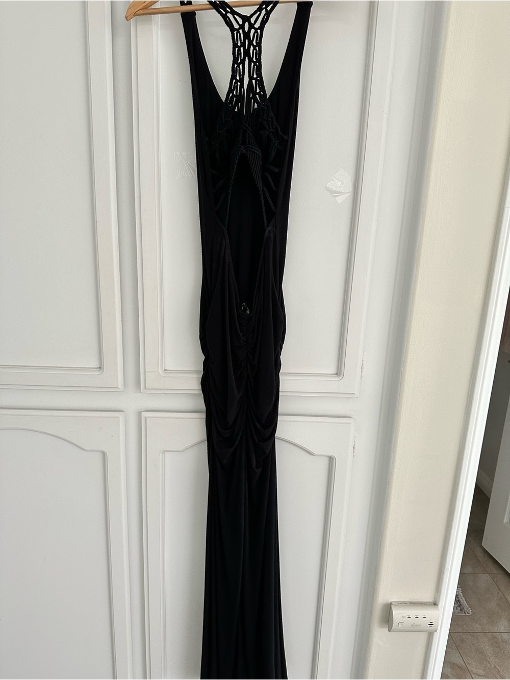 Sky Black Maxi Dress with Braided Back Straps - Picture 3 of 7